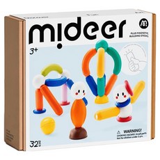 mideer 幼兒加大版彩虹磁力棒 32p, 1個, 混和顏色