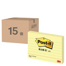 3M Post-it 利貼 可再貼便利貼 657 102 x 76mm, 黃色橫格, 100張, 15個