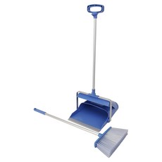 삼정크린마스터 스탠드 자동 쓰레받기 세트, 블루 + 그레이, 1세트