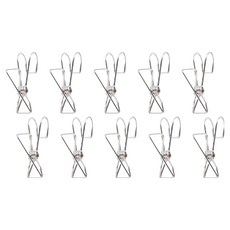 윈프라이스 스텐 집게 후크 고리 롱타입, 실버, 10개