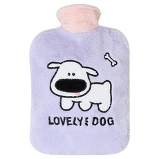 EVER HOUSE 可愛小狗保溫熱水袋 紫色 1000ml, 1個