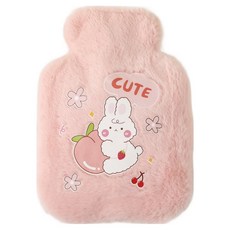 에버하우스 푹신푹신 일러스트 보온 물주머니 핑크 1000ml, 1개