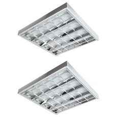 APEX 二尺 x 二尺輕鋼架格柵燈具 吸崁共用 AP-F2445 + 東亞照明燈管LED T8 10W LTU010-10AADE 4管, 白光 5700K, 2套