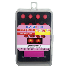 Handol 日夜兩用電子浮標燈 紅色頭 10入 + 311電池 12入組, 1套