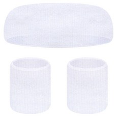 셀리빙 운동용 땀 방지 헤어밴드 아대밴드 세트, 화이트, 1세트