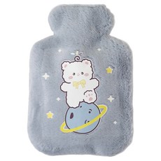 EVER HOUSE 鬆軟插畫保溫熱水袋 藍色 1000ml, 1個