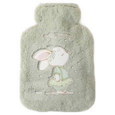 EVER HOUSE 鬆軟插畫保溫熱水袋 綠色 1000ml, 1個