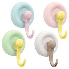 피키픽스 파스텔 흡착식 다용도 후크걸이 4종 세트, 화이트, 핑크, 스카이, 그린, 1세트