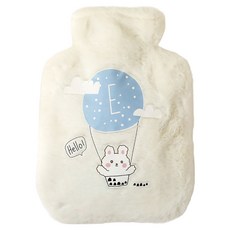 EVER HOUSE 鬆軟插畫保溫熱水袋 象牙白 1000ml, 1個