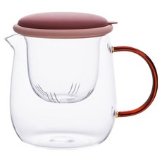 iSFun 可過濾耐高溫玻璃泡茶壺, 1個, 紅色, 800ml