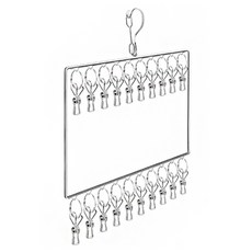 PICKYPICKS 不鏽鋼曬衣夾曬衣架 雙層掛式 20夾, 1個, 銀色