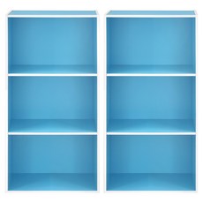 HOPMA 合馬家具 日式木紋三層櫃 G-309LB 2個, 水藍色