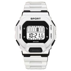 Soyosanghoe 防水電子方形多功能運動手錶, 1個, 白色