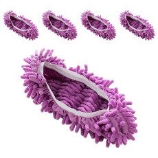 Harudam 雪尼爾地板清潔拖鞋套, 紫色, 5個