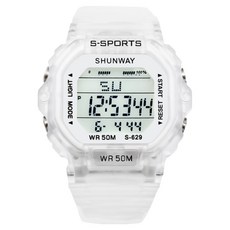 SHUNWAY Soyo 商會 方形 高級 防水 運動手錶 60g, 1個, 白色