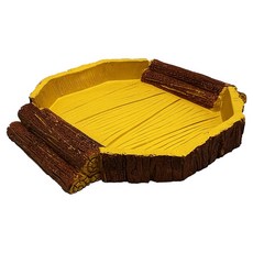 NOMOY PET 爬蟲類兩棲類樹脂餵食盆 雙階圓形 16 x 15 x 2.5 cm NS-37, 1個, 混合色