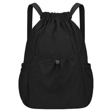 American Road 簡約抽繩鈕扣輕量登山揹包 HR2349, 黑色