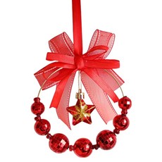 Treova 現代人造花環裝飾, 1個, 紅色緞帶