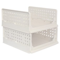 Living Sunday 折疊式滑動生活收納箱, 白色, 2個