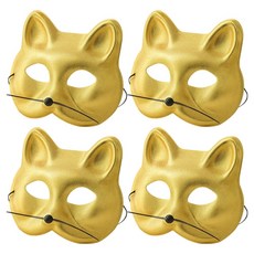PARTY 09 貓咪面具 4入, 1套, 金色