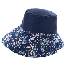 NEEDS LABO SHADAN強效防紫外線涼感雙樣帽, 碎花 深藍色