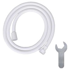 MALLTOYOU 防纏繞無水垢蓮蓬頭軟管 + 板手套組, 白色(軟管), 2m