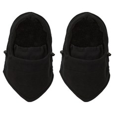 이지레그 겨울 스포츠 방한 안감 융털 후드 넥워머, 블랙, 2개