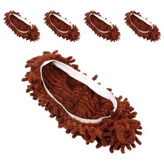 Harudam 雪尼爾地板清潔拖鞋套, 咖啡色, 5個