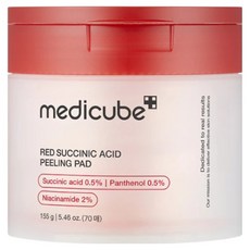 medicube RED 琥珀酸煥顏爽膚棉, 1個, 70片