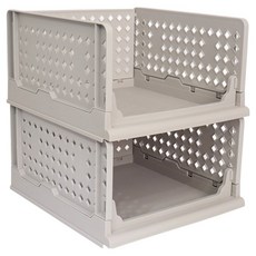 Living Sunday Samseung Plus 可折疊滑動收納箱, 灰色, 2個