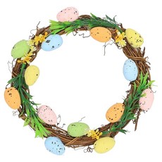 Treova 簡約美麗人造圓形花環 20 x 19 cm, 雞蛋藤