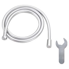 MALLTOYOU 防纏繞無水垢蓮蓬頭軟管 + 板手套組, 銀色(軟管), 2m