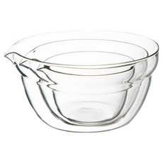 SHIMOYAMA 耐熱玻璃調理碗3件組 附導流口, 1套, 170ml + 320ml + 630ml
