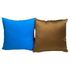 J&N 貝利藍咖撞色抱枕2件組, 藍色 + 咖啡色