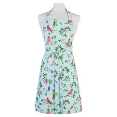 NOW 平口單袋圍裙, 1個, 鳥語 藍色