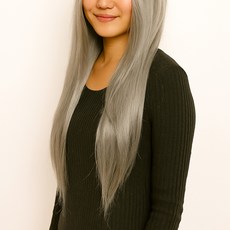 PARTY 09 長款鬼怪派對假髮, 1個, 灰色