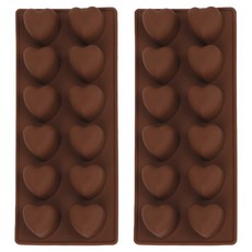 초콜릿 젤리 얼음 푸딩 만들기 하트 실리콘 베이킹 몰드 12구 230 x 95 x 25 mm, 2개