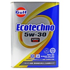 Gulf 海灣 Ecotechno 5W-30 全合成汽車引擎機油, 1個, 5w30, 4L
