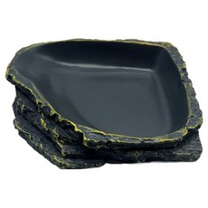 NOMOY PET 爬蟲類 兩棲類 樹脂餵食盆 12.5 x 10.5 x 2.2 cm NS-27, 1個, 混合色