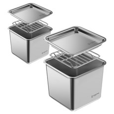 WAGENSTEIGER 無研磨 夸特拉特 304不鏽鋼密封罐 950ml + 2.2L 套組, 1套