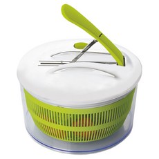 ibili 手壓式蔬菜脫水器, 1個, 白色 ＋ 綠色