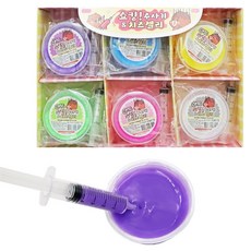 agaplus 起司史萊姆 6種 + 注射器 6p 套組, 1套, 混合顏色
