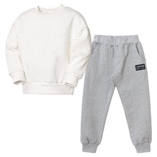 Uravi 兒童素色Veronica長袖棉質運動衫Bella鬆緊帶長褲運動服上下套裝