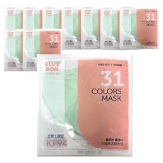 블루본 클래식 투디 마스크 소형 KF94, 1개입, 10개, 멜론연민트