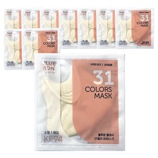 블루본 클래식 투디 마스크 소형 KF94, 1개입, 10개, 코코넛화이트