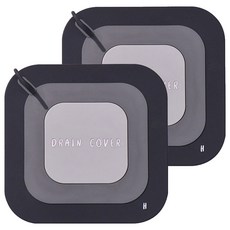 Hanbomnuri 排水管防臭矽膠墊蓋 2入, 黑色