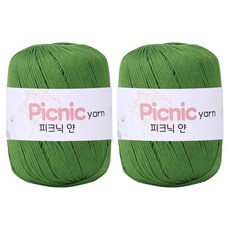 mamaknit Picnic Yarn 編織線, 2個, 20 橄欖綠