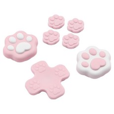 GEEKSHARE Joytron 任天堂 Switch2 Joy-Con2 搖桿套 按鍵套 搖桿 + 按鍵帽組, 1套, G-NS-OA-TH-BF, 貓爪 粉紅色