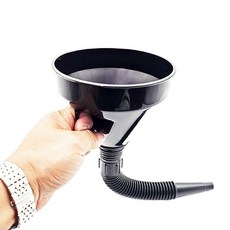 오토바이 자동차 휘발유 경유 엔진오일 연료 필터 플라스틱 급유 깔때기, 블랙, 1개