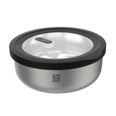 GEFU 不銹鋼微波保鮮盒 圓形 2L, 1個容器 + 1個密封蓋, 1個